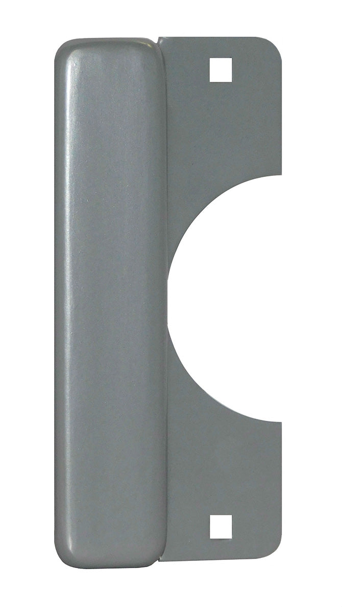 Don-Jo LELP208SL 3-1/2" x 8" Latch Protector with Lever Cutout for Electric Strikes Silver Coated Finish Sparrow Supply