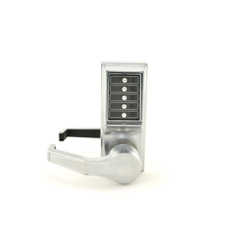Kaba Simplex LL101126D Left Hand Mechanical Pushbutton Lever Lock Combination Only; 2-3/4" Backset Satin Chrome Finish Sparrow Supply