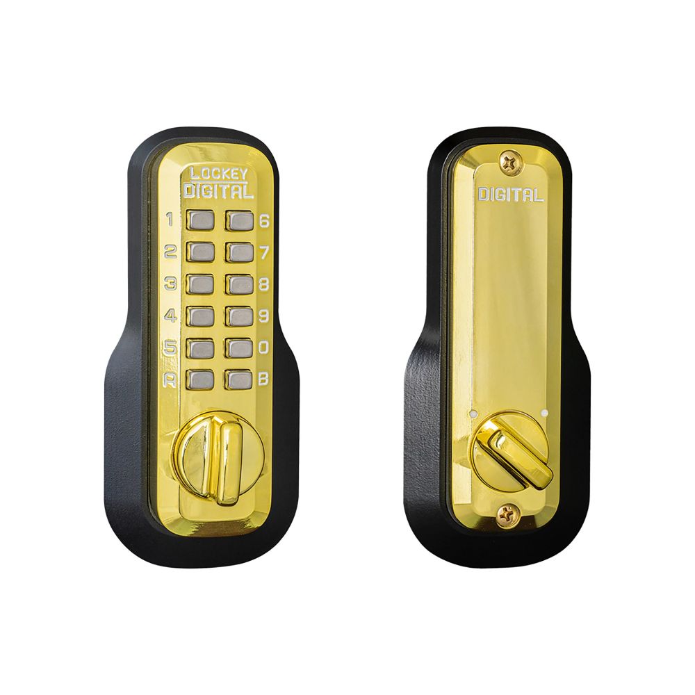 Lockey M210BB Mechanical Keyless Deadbolt with Single Combination Bright Brass Finish Sparrow Supply