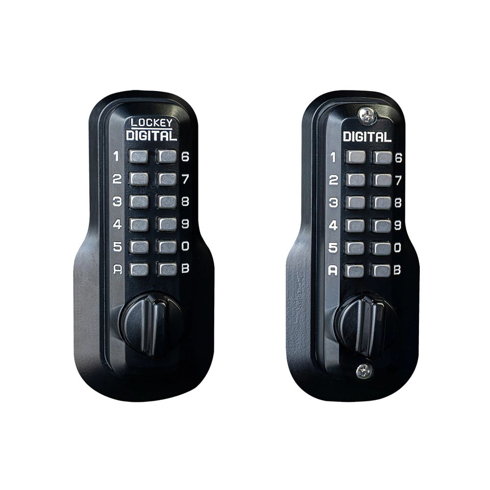 Lockey M210JBMGDC Mechanical Keyless Deadbolt with Double Combination Jet Black Marine Grade Finish Sparrow Supply
