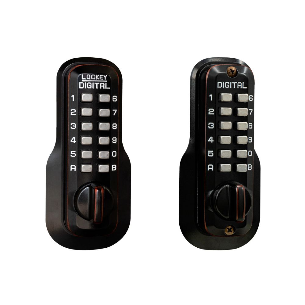 Lockey M210OILDC Mechanical Keyless Deadbolt with Double Combination Oil Rubbed Bronze Finish Sparrow Supply