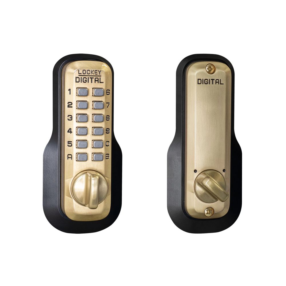 Lockey M210SB Mechanical Keyless Deadbolt with Single Combination Satin Brass Finish Sparrow Supply