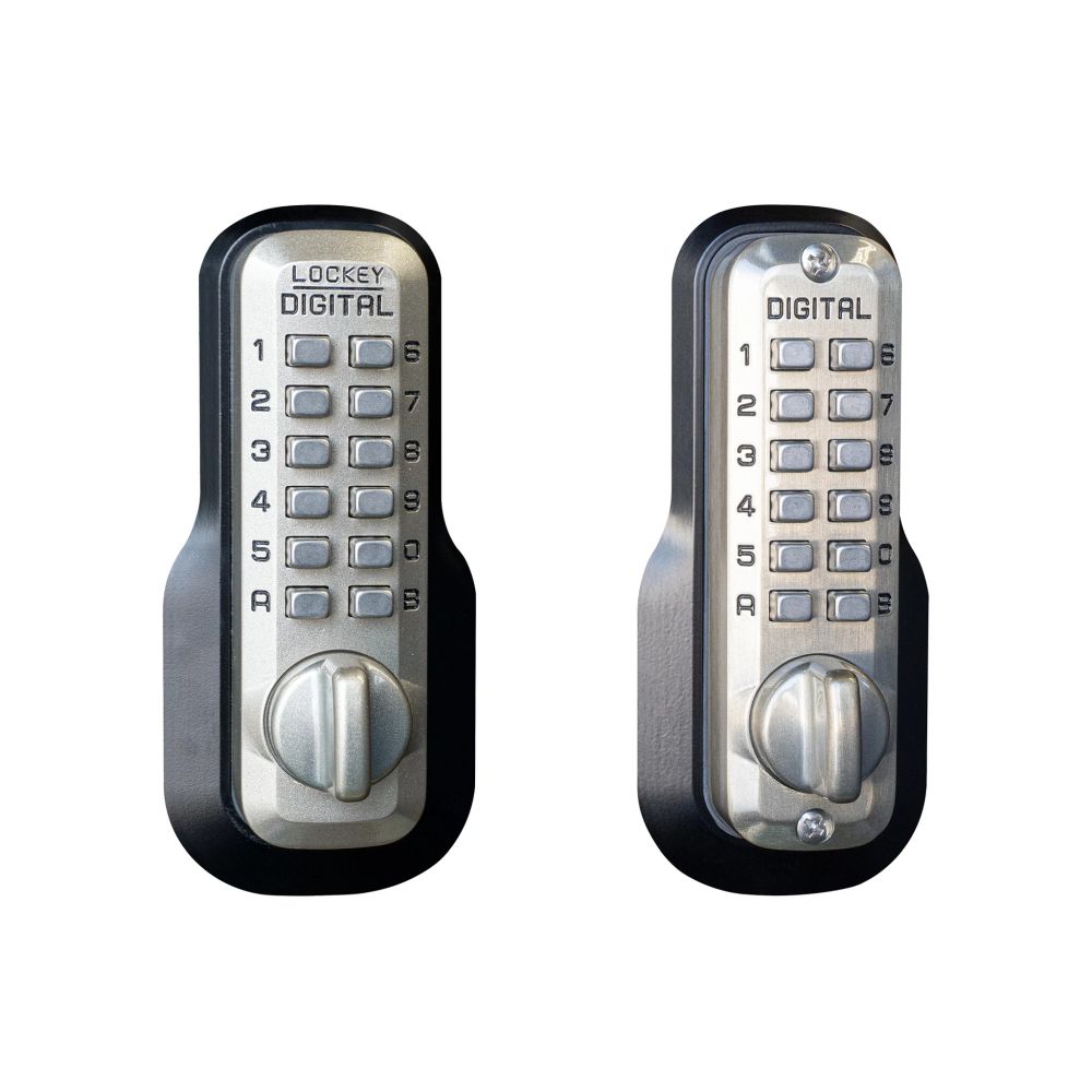 Lockey M210SNDC Mechanical Keyless Deadbolt with Double Combination Satin Nickel Finish Sparrow Supply