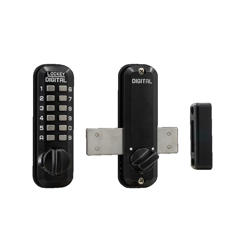 Lockey M220JBMG Mechanical Keyless Surface Mount Deadbolt Jet Black Marine Grade Finish Sparrow Supply