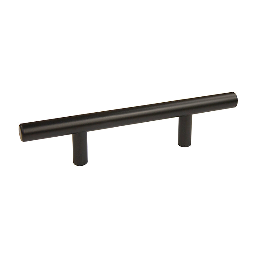 Pride Industrial P106BK 6" Bar Cabinet Pull with 3" Center to Center Matte Black Finish Sparrow Supply