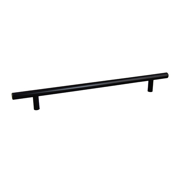 Pride Industrial P112BK 12" Bar Cabinet Pull with 9" Center to Center Matte Black Finish Sparrow Supply