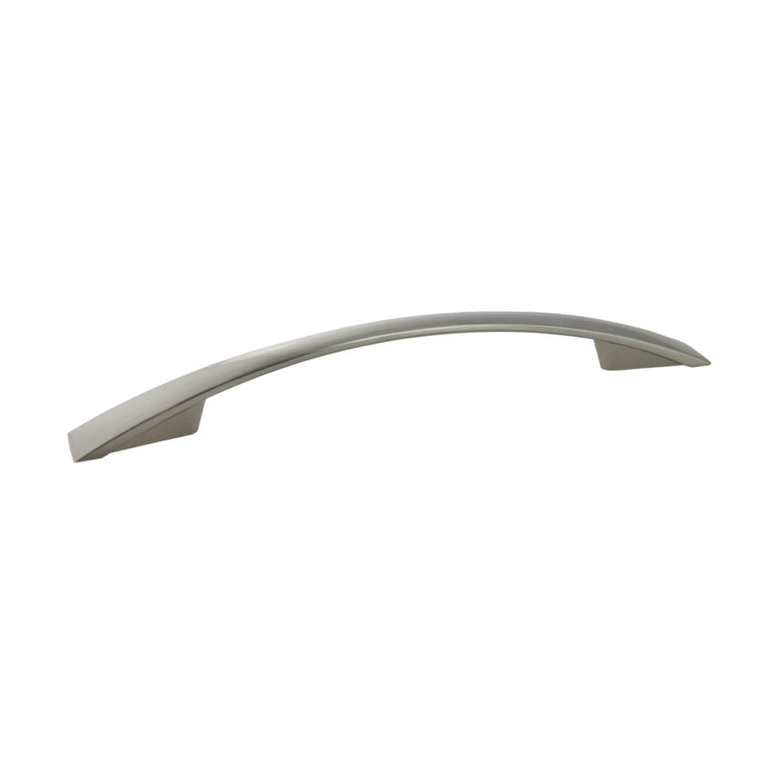 Pride Industrial P82104SN 6-3/4" Modern Bow Cabinet Pull with 5" Center to Center Satin Nickel Finish Sparrow Supply