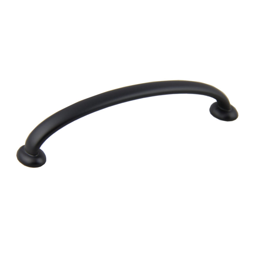 Pride Industrial P87216BK 5-1/2" Deco Cabinet Pull with 5" Center to Center Matte Black Finish Sparrow Supply