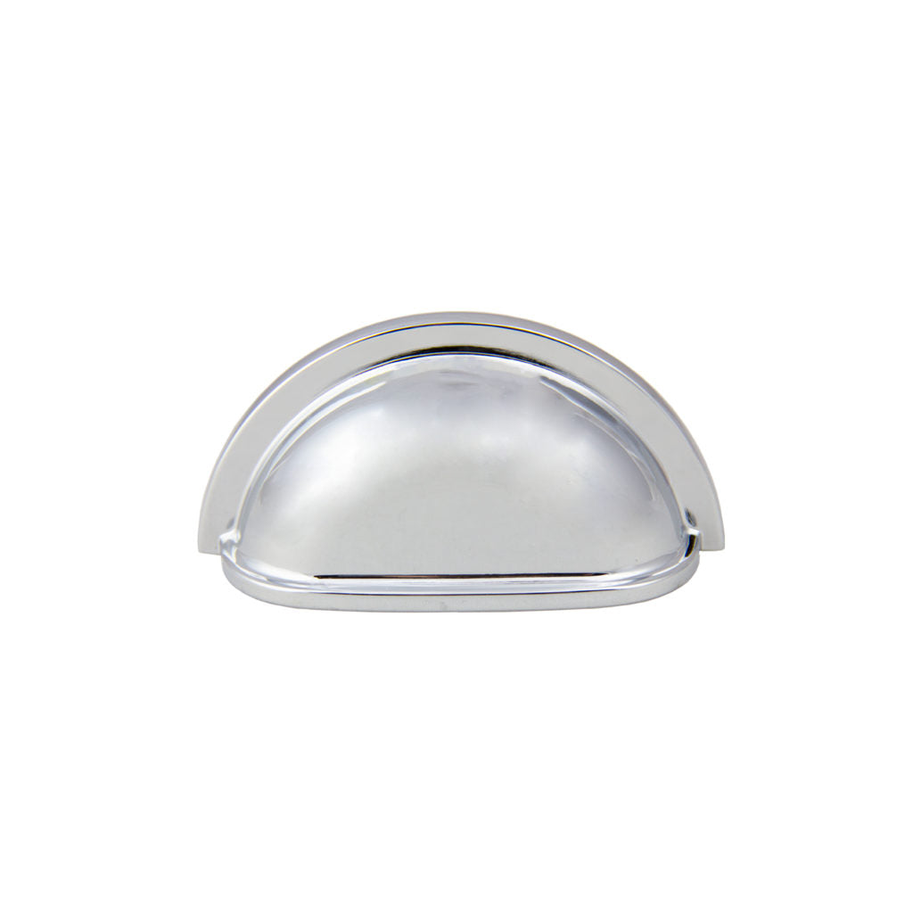 Pride Industrial P953PC 3-1/2" Cup Cabinet Pull with 3" Center to Center Polished Chrome Finish Sparrow Supply