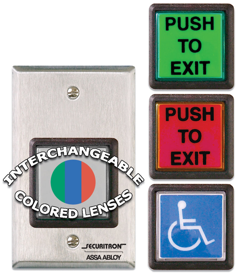 Securitron PB2E Buttons and Actuators - Satin Stainless Sparrow Supply