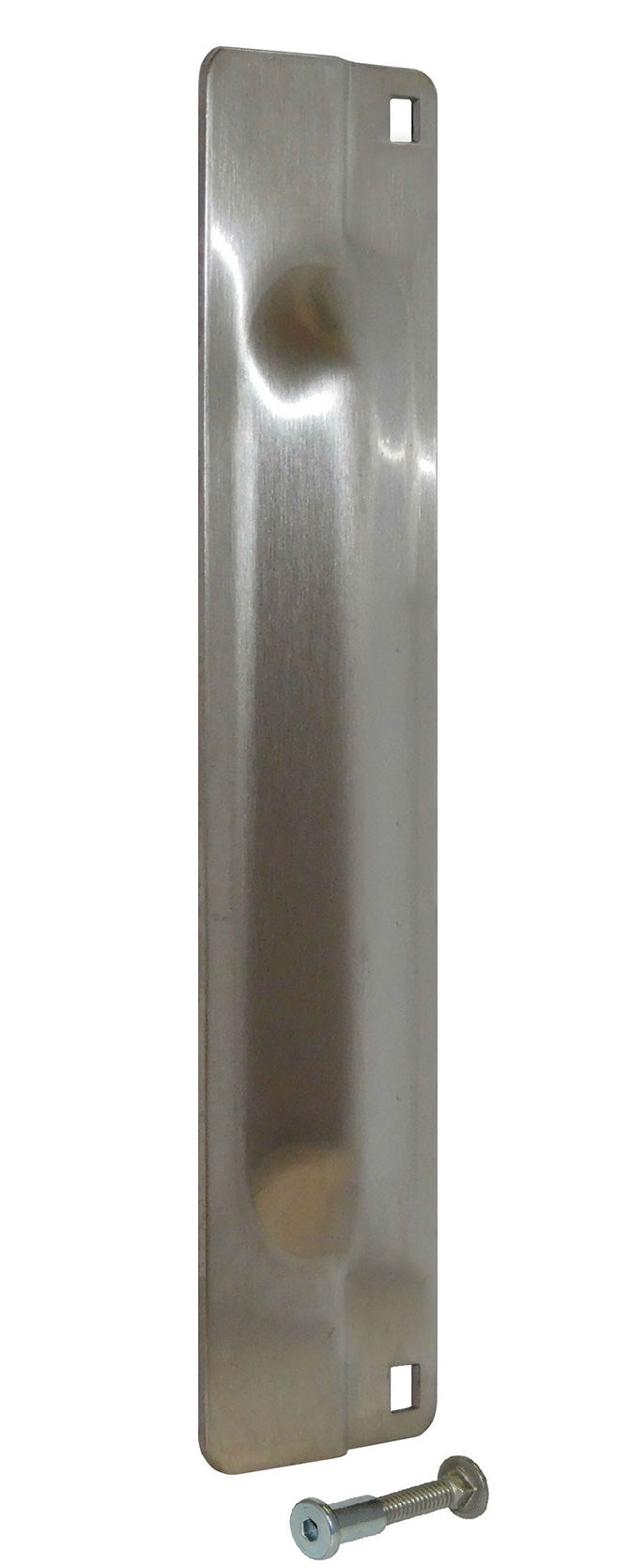 Don-Jo PMLP111EBF630 3" x 11" Pin Latch Protector for Outswing Doors with EBF Fasteners Satin Stainless Steel Finish Sparrow Supply