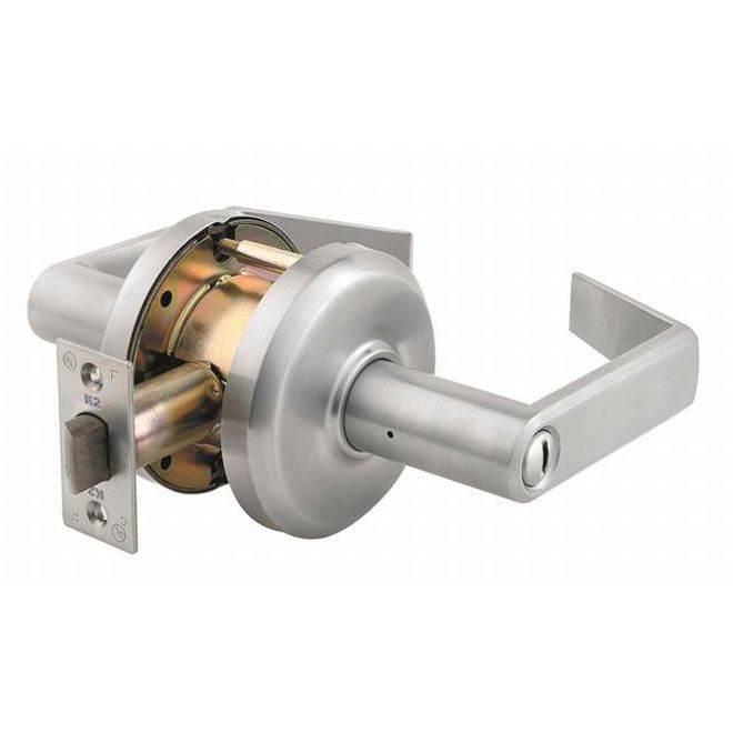 Dormakaba Commercial Hardware QCL240E626 Sierra Privacy Lock with 2-3/4" Backset and ASA Strike Satin Chrome Finish Sparrow Supply