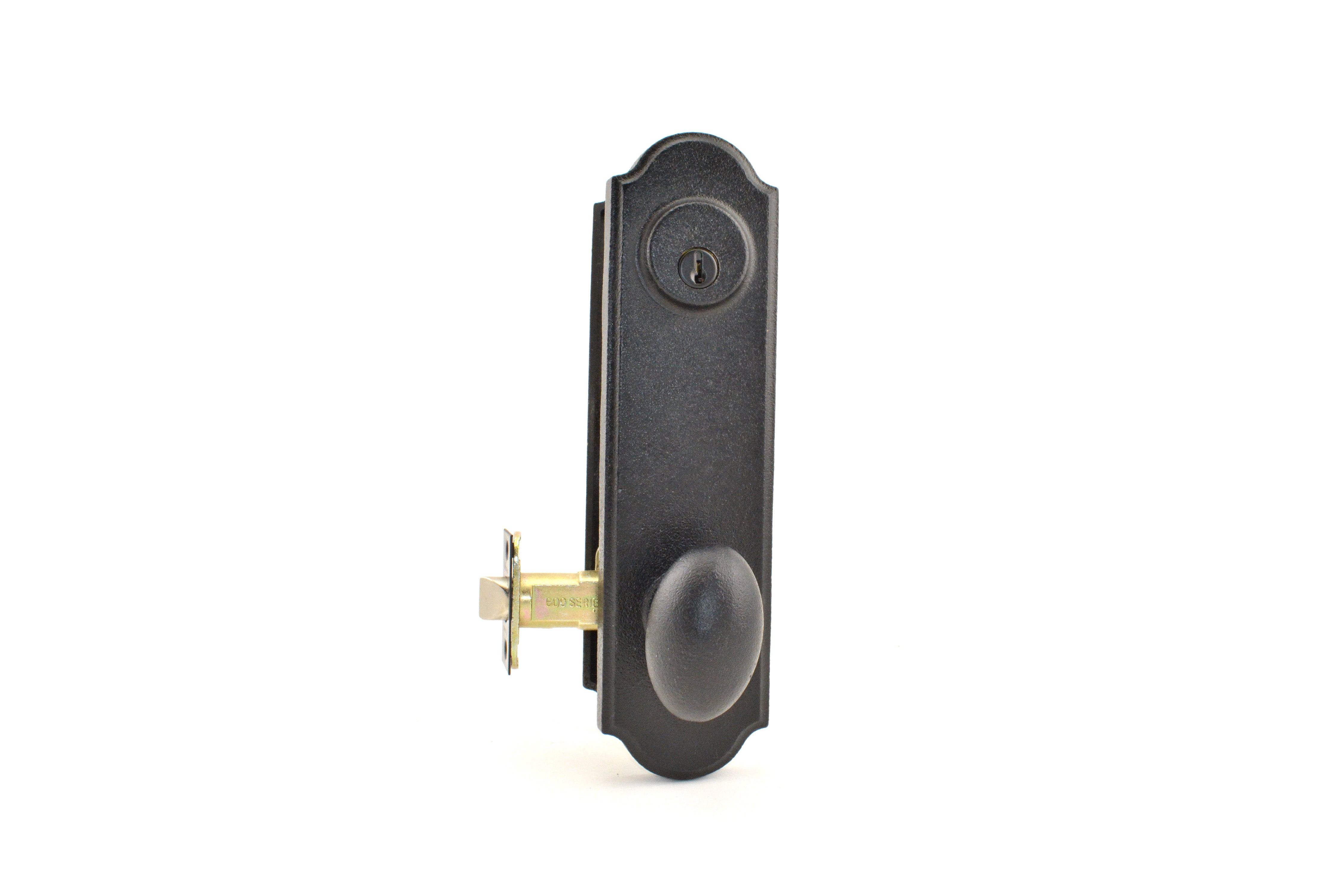 Weslock R7641M2M2SL2D Right Hand Durham Tramore Single Cylinder Deadbolt Passage Lock with Adjustable Latch and Round Corner Strikes Black Finish
