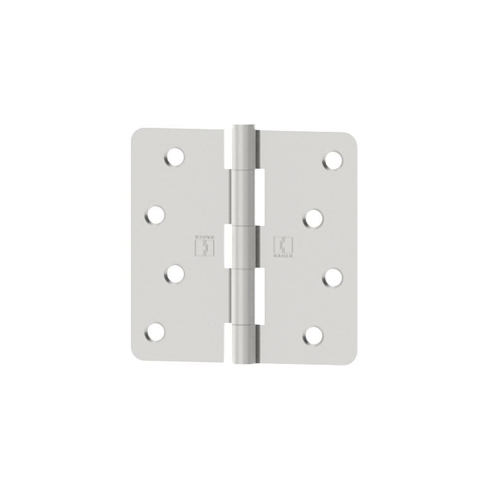 Hager RC1541432DEA14 4" x 4" 1/4” Radius Full Mortise Residential Hinge Satin Stainless Steel Finish Sparrow Supply