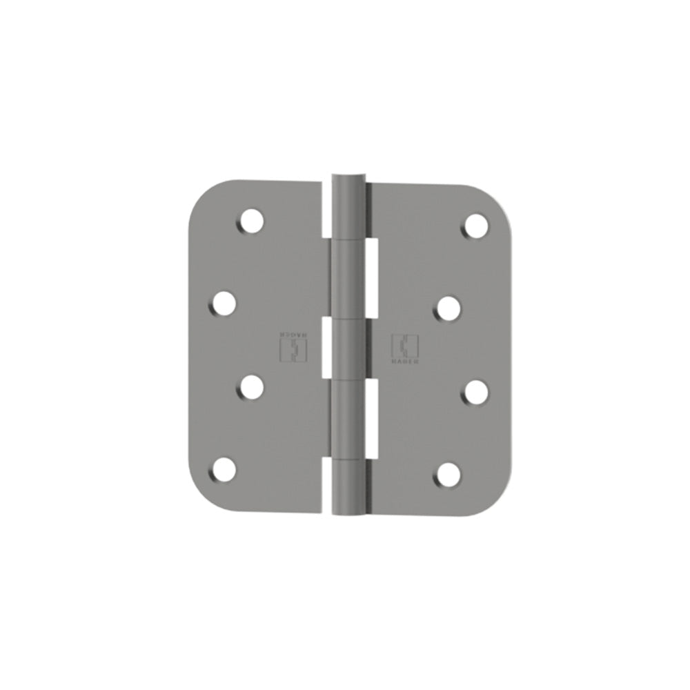 Hager RC1542415EA58 4" x 4" 5/8” Radius Full Mortise Residential Plain Bearing Hinge Satin Nickel Finish Sparrow Supply