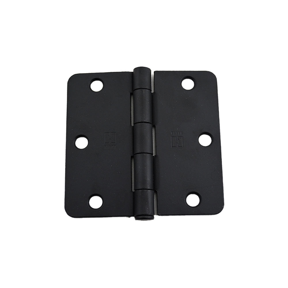 Hager RC17413121DEA14 3-1/2" x 3-1/2" 1/4” Radius Full Mortise Residential Plain Bearing Hinge Dull Black Finish