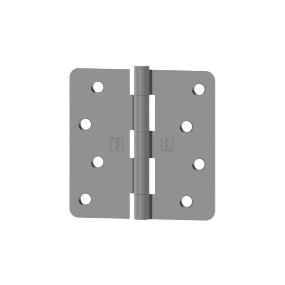 Hager RC1741415NRP14 4" x 4" 1/4” Radius Full Mortise Residential Plain Bearing Hinge Non Removable Pin Satin Nickel Finish
