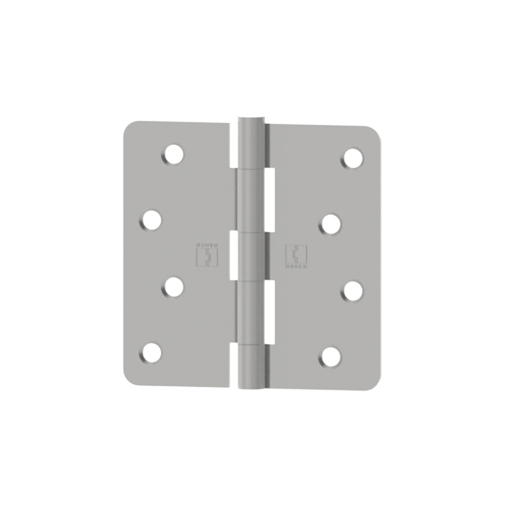 Hager RC1741426DEA14 4" x 4" 1/4” Radius Full Mortise Residential Plain Bearing Hinge Satin Chrome Finish