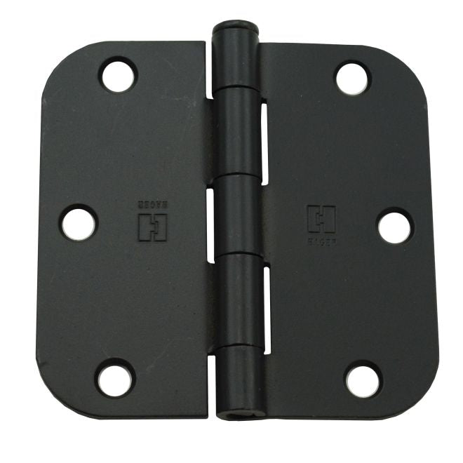 Hager RC18423121DEA58 3-1/2" x 3-1/2" 5/8” Radius Full Mortise Residential Plain Bearing Hinge Dull Black Finish