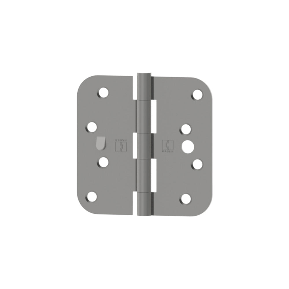 Hager RC1843415EA58 4" x 4" 5/8” Radius Full Mortise Residential Weight Hinge with Safety Stud Satin Nickel Finish