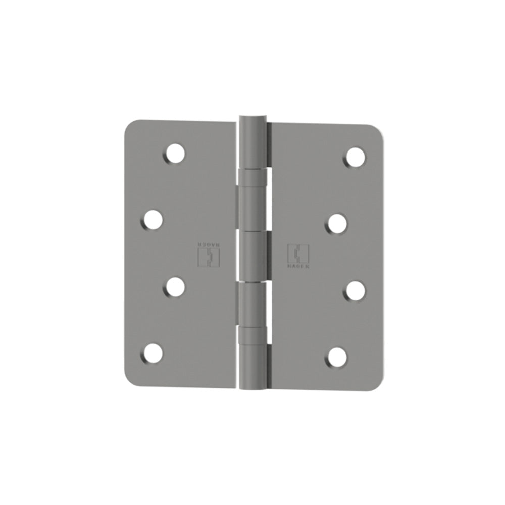 Hager RCBB1541432D14 4" x 4" 1/4” Radius Full Mortise Residential Weight Ball Bearing Hinge Satin Stainless Steel Finish