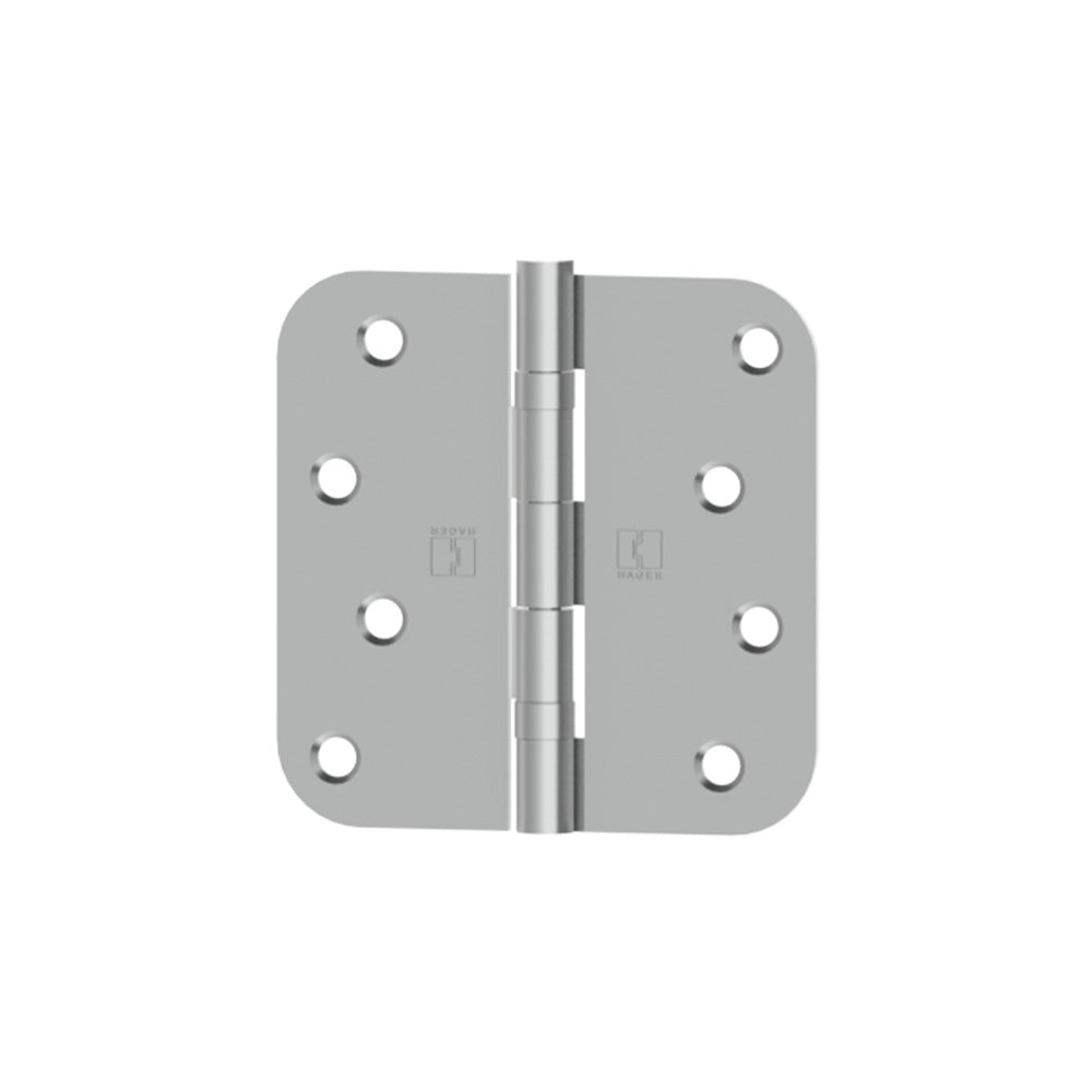 Hager RCBB1842415EA58 4" x 4" 5/8” Radius Full Mortise Residential Weight Ball Bearing Hinge Satin Nickel Finish