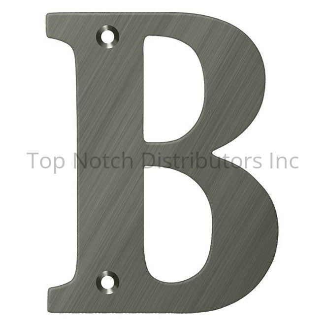 Deltana RL4B-15A 4" Residential Letter B; Antique Nickel Sparrow Supply
