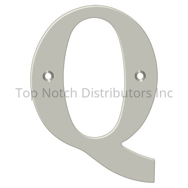 Deltana RL4Q-15 4" Residential Letter Q; Satin Nickel Antique Brass Sparrow Supply