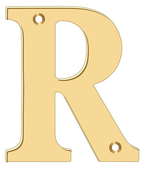 Deltana RL4R-CR003 4" Residential Letter R; Lifetime Brass Finish Sparrow Supply