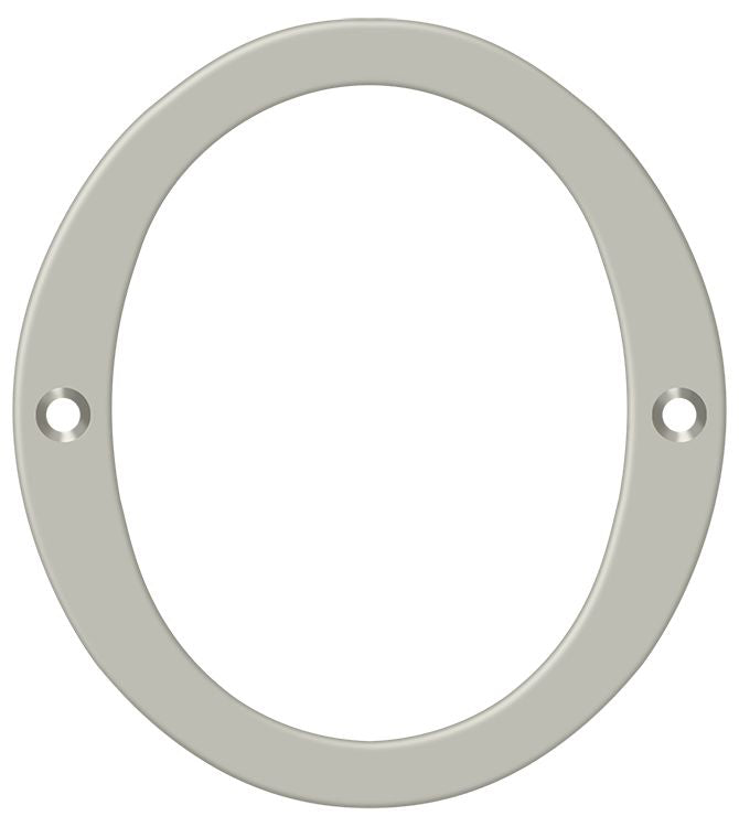 Deltana RN6-0U15 6" Numbers; Solid Brass; Satin Nickel Finish Sparrow Supply