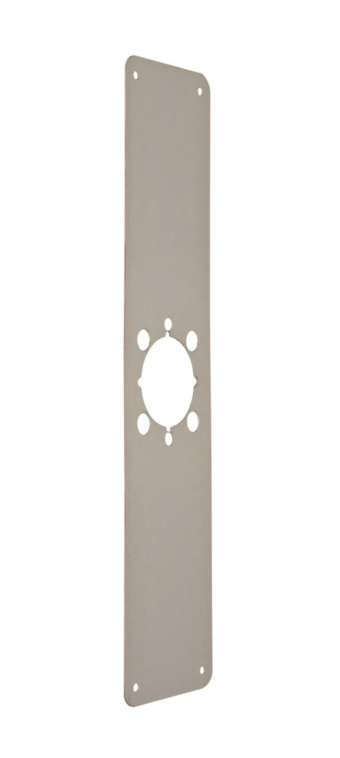 Don-Jo RP135152630 3-1/2" x 15" Remodeler Plate with Cross Bolt Holes Satin Stainless Steel Finish Sparrow Supply