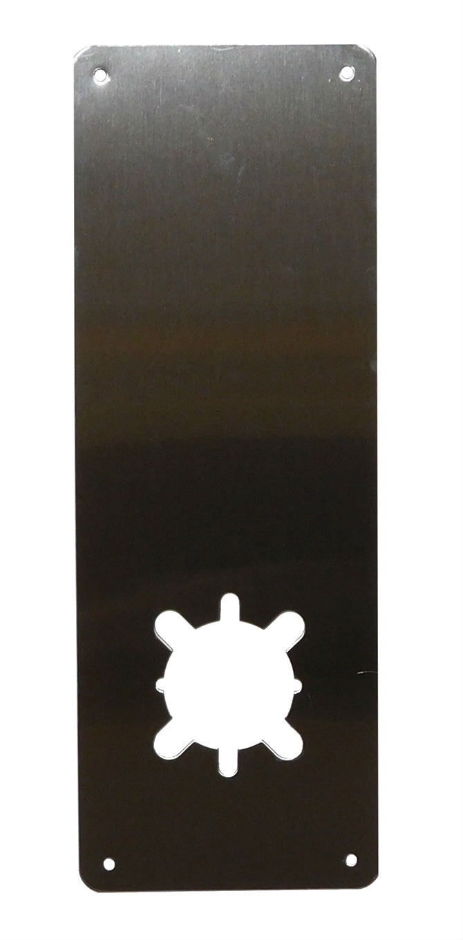 Don-Jo RP142630 5" x 14" Remodeler Plate with Cross Bolt Holes Satin Stainless Steel Finish Sparrow Supply