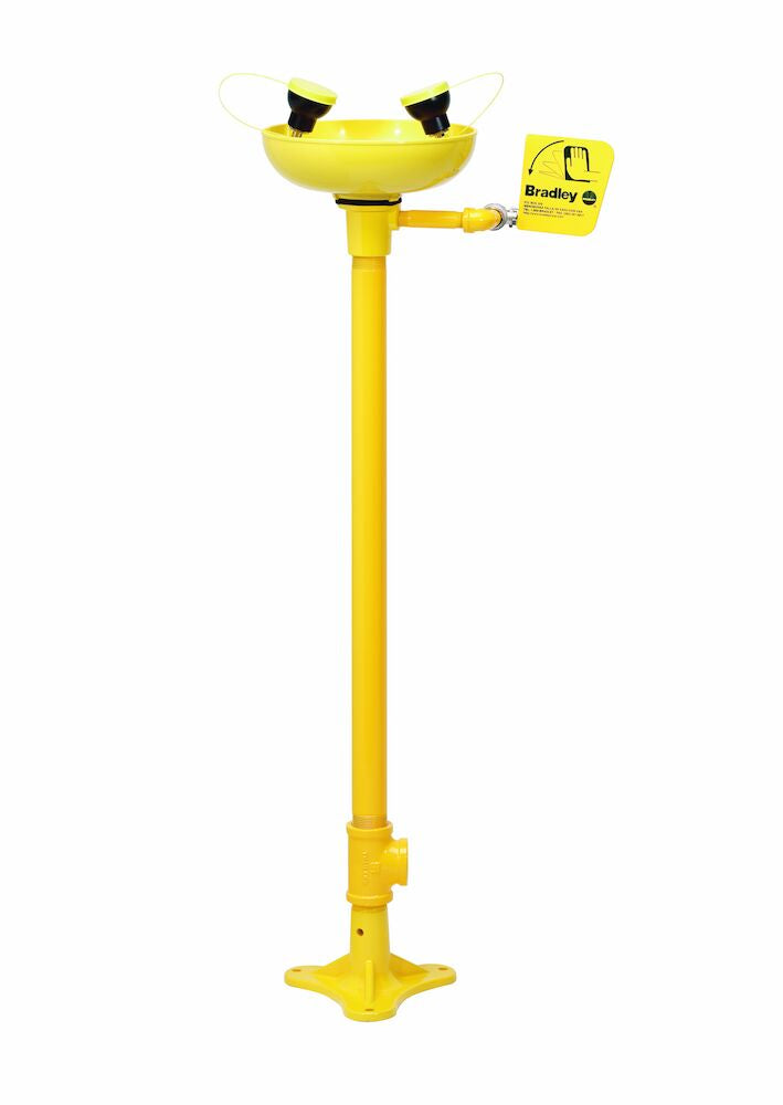 Bradley S19-210FW Pedestal-Mounted Eye/Facewash with Plastic Bowl Sparrow Supply
