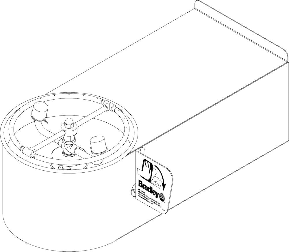 Bradley S19-220BF Eye-Face Wash With Spray Ring, Stainless Steel Bowl & Skirt Sparrow Supply