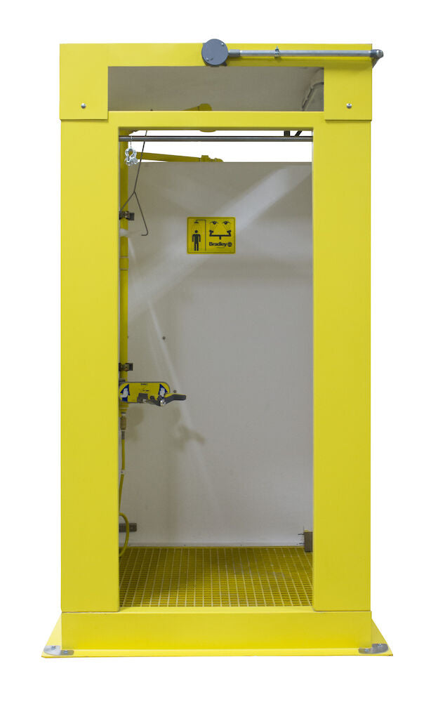 Bradley S19378 Enclosed Indoor Safety Shower Electric Tankless Water Heater Sparrow Supply