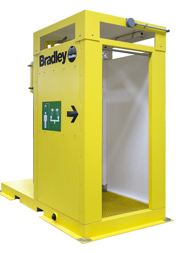 Bradley S19378 Enclosed Indoor Safety Shower Electric Tankless Water Heater Sparrow Supply