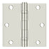 Deltana S35BBU14-R 3-1/2" x 3-1/2" Square Corner Ball Bearing Hinge Bright Nickel Finish