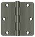 Deltana S35R415A 3-1/2" x 3-1/2" x 1/4" Radius Hinge; Residential Thickness; Antique Nickel Finish