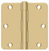 Deltana S35R44 3-1/2" x 3-1/2" x 1/4" Radius Hinge; Residential Thickness; Satin Brass Finish
