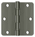 Deltana S35R4BB15A 3-1/2" x 3-1/2" x 1/4" Radius Hinge; Ball Bearing; Antique Nickel Finish