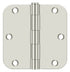 Deltana S35R514 3-1/2" x 3-1/2" x 5/8" Radius Hinge; Residential Thickness; Bright Nickel Finish