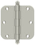 Deltana S35R515-BT 3-1/2" x 3-1/2" x 5/8" Radius Hinge; with Ball Tips; Satin Nickel Finish