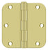 Deltana S35R53 3-1/2" x 3-1/2" x 5/8" Radius Hinge; Residential Thickness; Bright Brass Finish