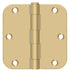 Deltana S35R54 3-1/2" x 3-1/2" x 5/8" Radius Hinge; Residential Thickness; Satin Brass Finish
