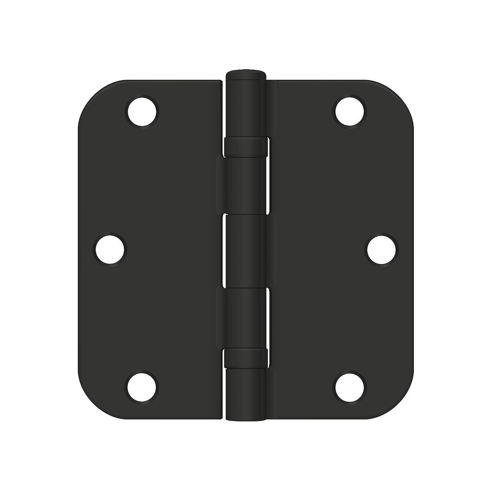 Deltana S35R5BB1B 3-1/2" x 3-1/2" x 5/8" Radius Hinge; Ball Bearing Paint Black Finish