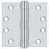Deltana S44HD26 4" x 4" Square Hinge; Heavy Duty; Bright Chrome Finish