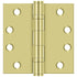 Deltana S44HDBB3 4" x 4" Square Hinge; Heavy Duty; Ball Bearings; Bright Brass Finish