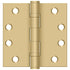 Deltana S44HDBB4 4" x 4" Square Hinge; Heavy Duty; Ball Bearings; Satin Brass Finish