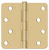 Deltana S44R44 4" x 4" x 1/4" Radius Hinge; Satin Brass Finish