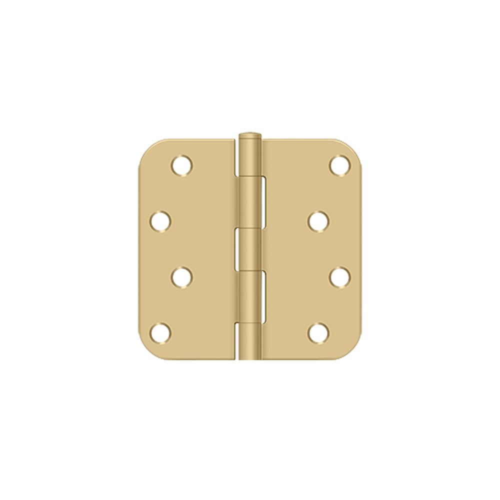 Deltana S44R54 4" x 4" x 5/8" Radius Hinge Satin Brass Finish